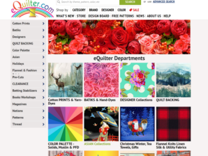 Screenshot of eQuilter’s home page