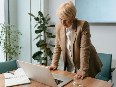 Businesswoman using a notebook computer