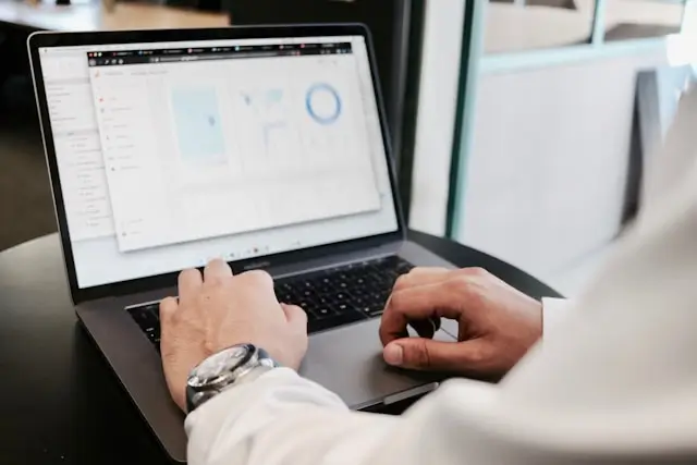 Man doing research on a computer