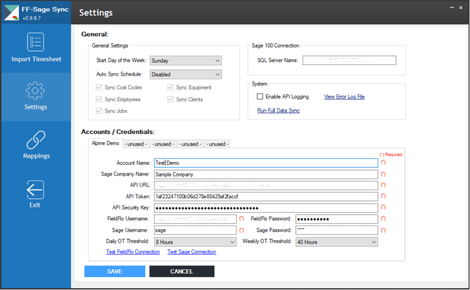 Example of Windows desktop business software