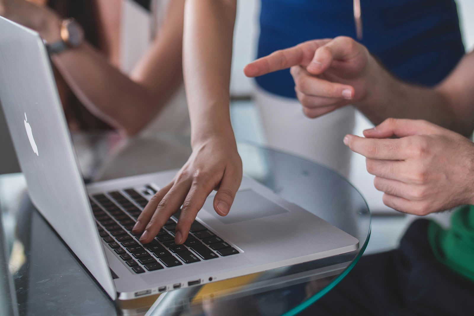 People working together on a computer