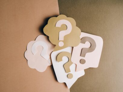 Question marks on paper crafts