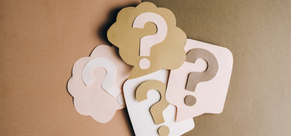 Question marks on paper crafts